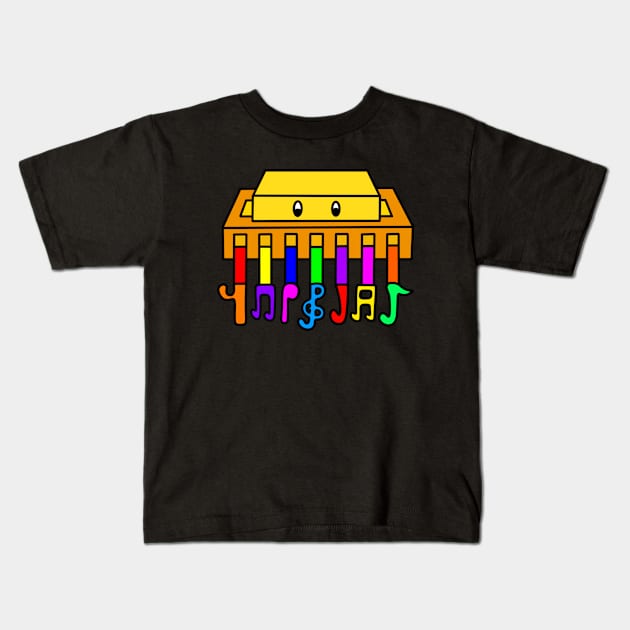 Funny harmonica Kids T-Shirt by Andrew Hau